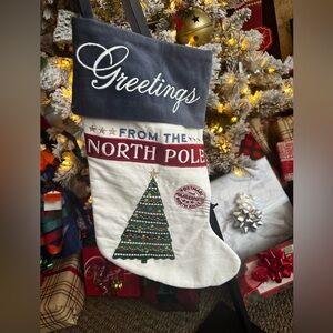 New The Pottery Barn x The Polar Express 20th Anniversary Christmas Stocking.